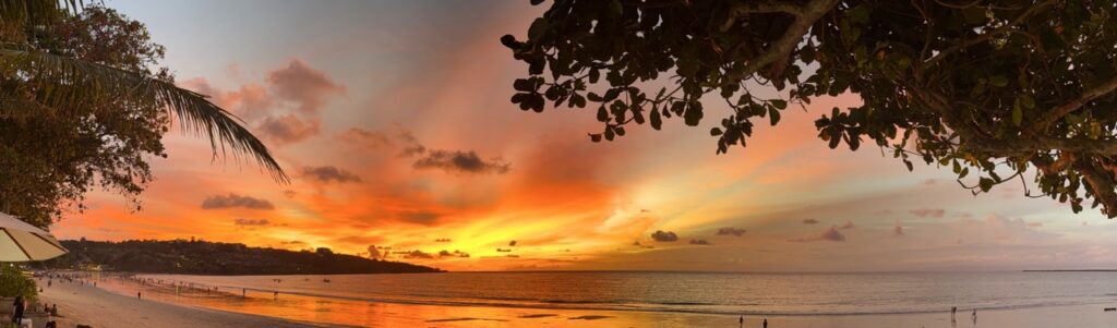 Sunset over a beach in Bali

